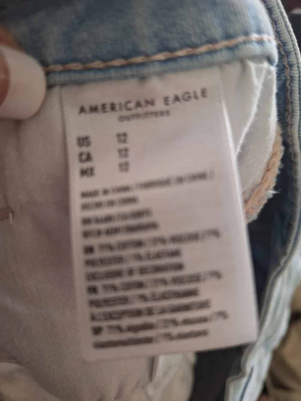 American Eagle Outfitters Light Wash Distressed Denim Shorts
